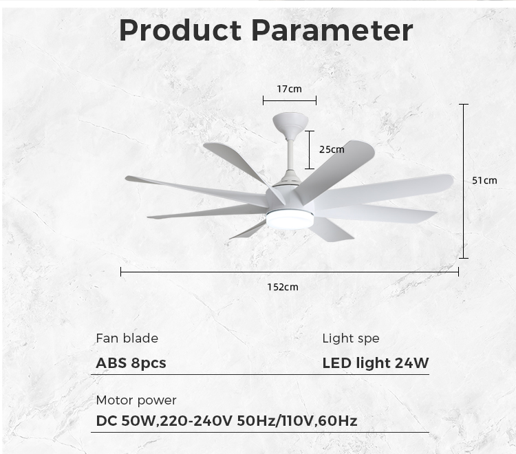 High RPM 60 inch 5 speed energy saving 220v ceiling fan with light ...