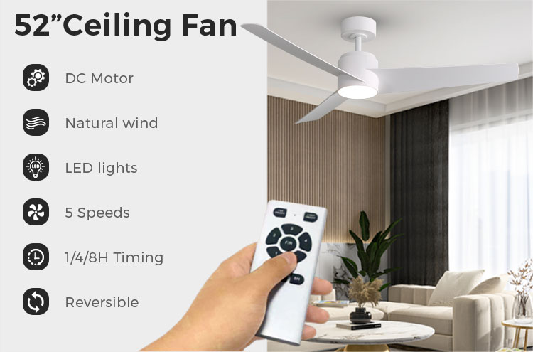 52 inches ceiling fan with light