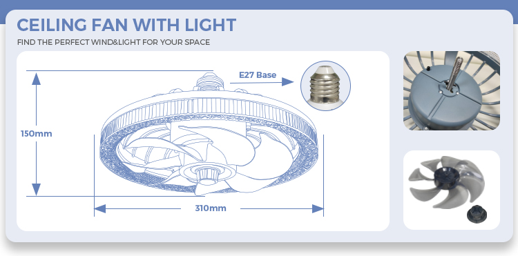 socket ceiling fan with light and remote