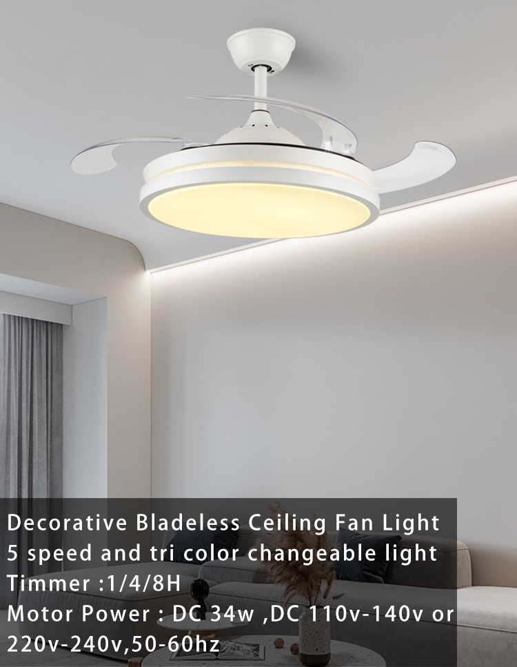 retractable blade ceiling fan