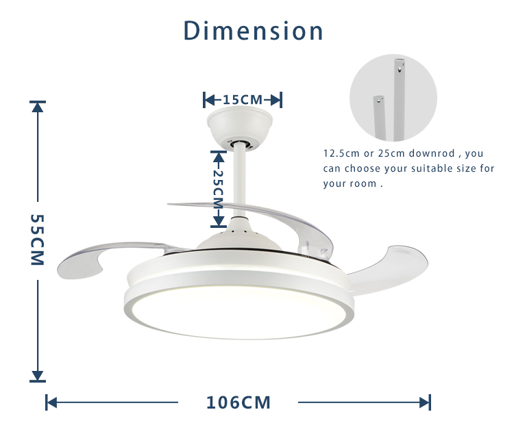 retractable blade ceiling fan
