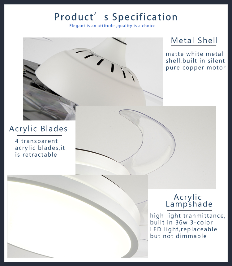 retractable blade ceiling fan